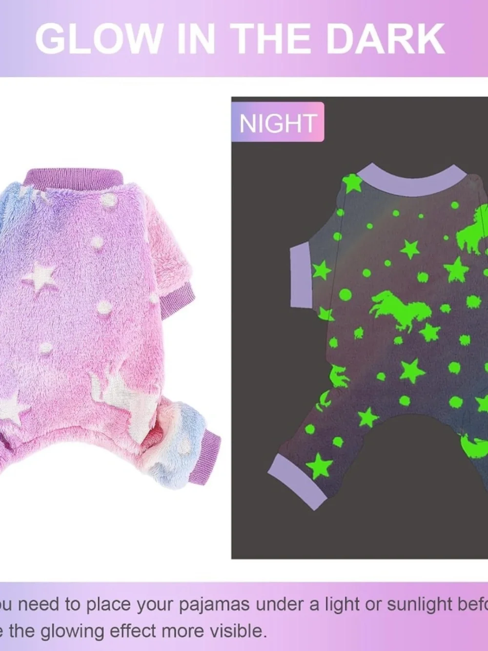 Pink Glow in the Dark Dog Pajamas XXXS Soft Fleece Puppy Jumpsuit NWT